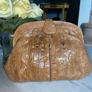 Snakeskin Leather Brown Purse